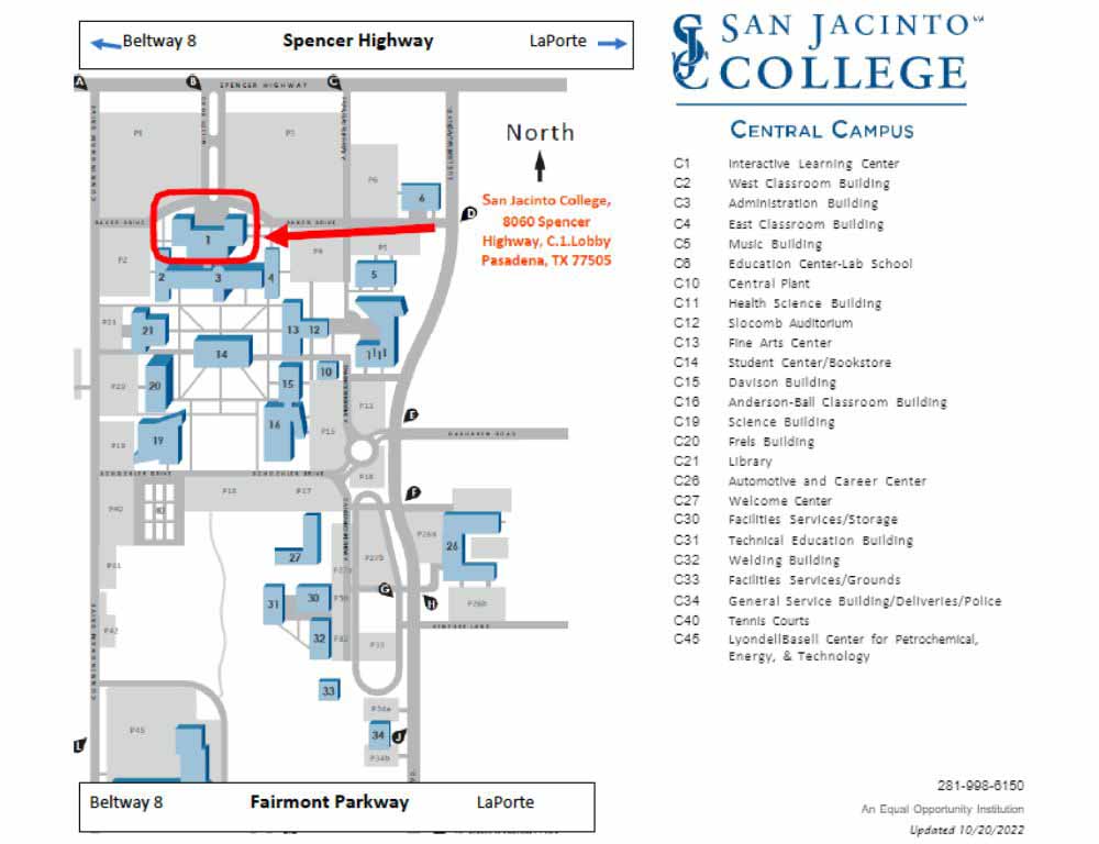 Central Campus Buildings Map