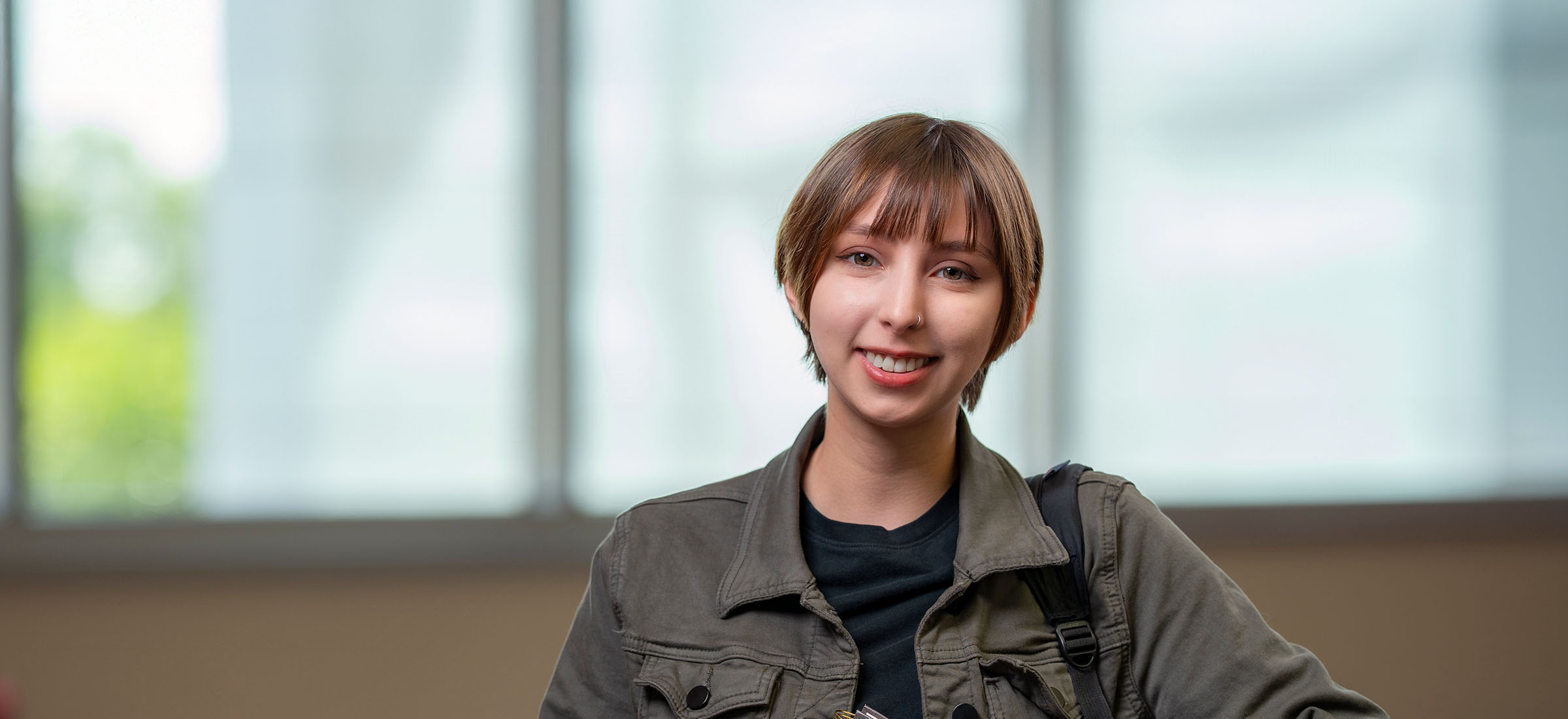 Smiling female San Jac student.