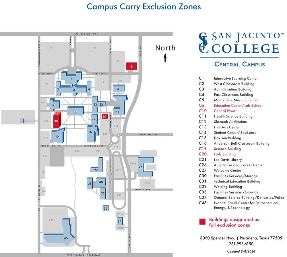central campus exclusion zones