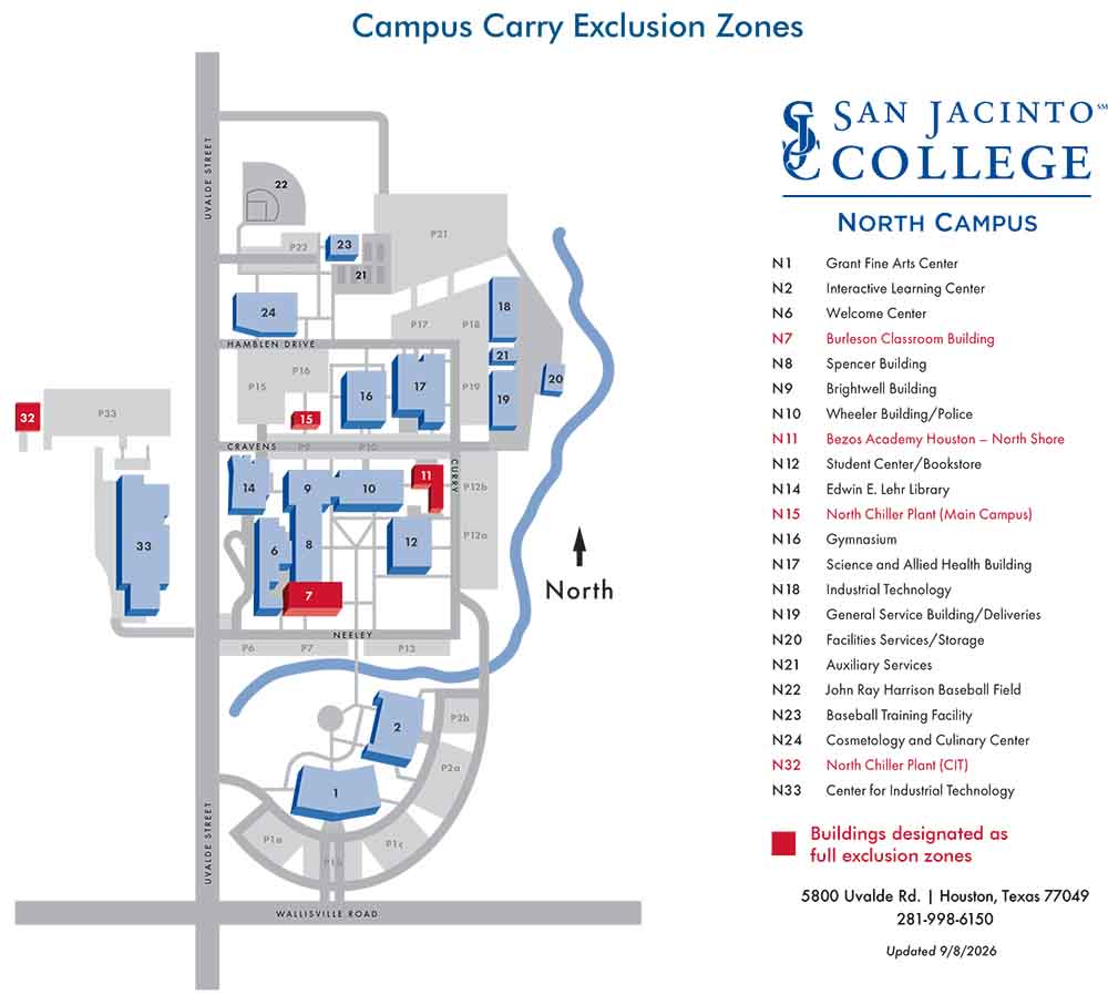 north campus exclusion zones